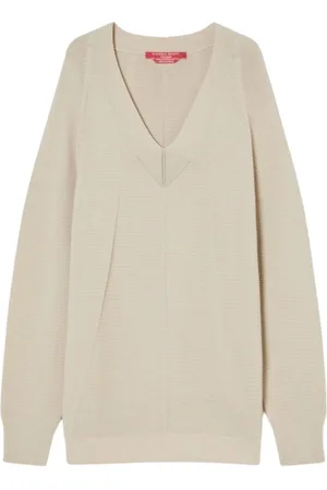 Persona by Marina Rinaldi Swetry, Kobieta, Beżowy, S, Beżowy Sweter z Wiskozy z Rękawami Raglan