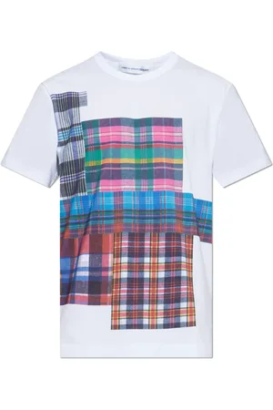 Comme des Garçons Koszulki, Mężczyzna, Biały, XL, T-shirt z kolorowym nadrukiem