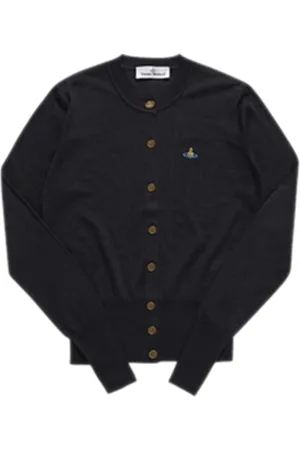Vivienne Westwood Swetry, Kobieta, Czarny, S, Wełna, Czarny Sweter z Kardiganem