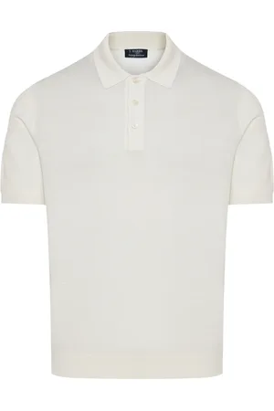 BARBA Koszulki, Mężczyzna, Biały, M, Luksusowy Jedwabny Polo Shirt Wyprodukowany we Włoszech