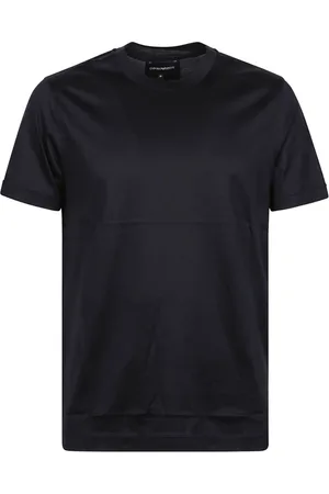 Emporio Armani Koszulki, Mężczyzna, Niebieski, L, Luźny Bawełniany T-shirt