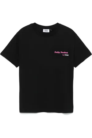 GCDS Koszulki, Kobieta, Czarny, S, Pizza Oversize T-shirt z Graficznym Nadrukiem