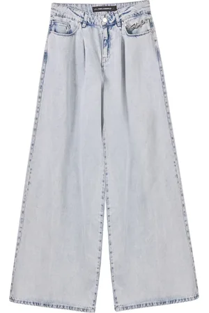 Karl Lagerfeld Jeansy, Kobieta, Niebieski, W30, Bawełna, Szerokie Nogi Niebieskie Jeansyowe Spodnie