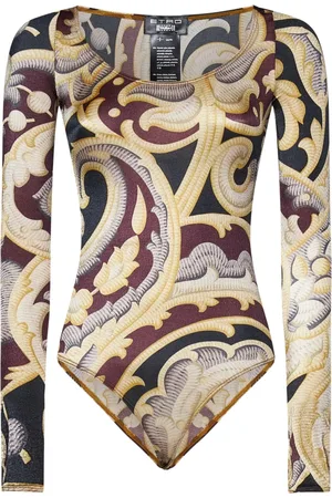 Wolford Koszulki, Kobieta, Wielobarwność, S, Barokowy Paisley Top z Długim Rękawem