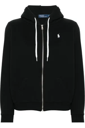 Ralph Lauren Bluzy, Kobieta, Czarny, M, Bawełna, Bluza z kapturem zapinana na zamek