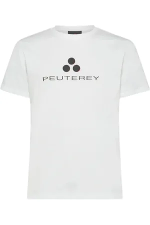 Peuterey Koszulki, Mężczyzna, Biały, M, Bawełna, Biała Bawełniana Koszulka z Logo