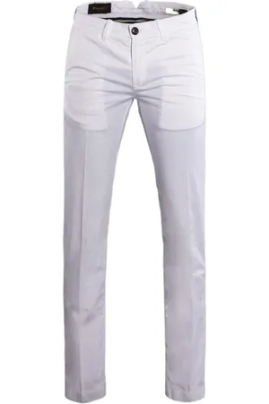 MOORER Spodnie, Mężczyzna, Biały, L, Zamsz, Trousers