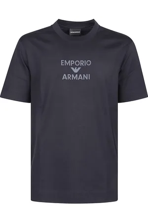 Emporio Armani Koszulki, Mężczyzna, Niebieski, XL, Koszulka z logo dla mężczyzn