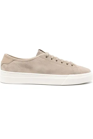santoni Buty, Mężczyzna, Beżowy, 42 EU, Zamsz, Zamszowe Skórzane Sneakersy