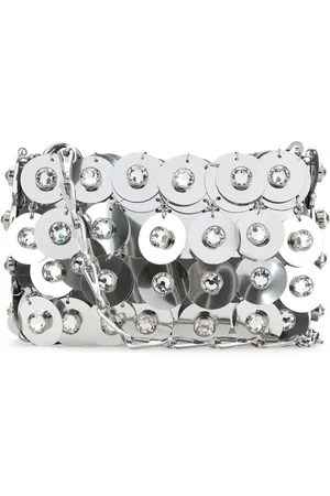 Paco rabanne Torebki, Kobieta, Szary, ONE SIZE, Srebrna siatka na ramię Crossbody