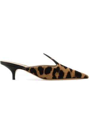 Salvatore Ferragamo Buty, Kobieta, Wielobarwność, 37 1/2 EU, Drukowane cielęce futro Dorye mules