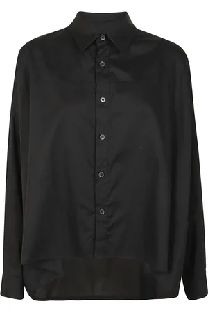 YOHJI YAMAMOTO Bluzki, Kobieta, Czarny, M, Biała Bawełniana Oversizeowa Koszula