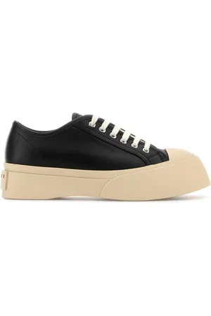 Marni Buty, Kobieta, Czarny, 37 EU, Czarne skórzane sneakersy Pablo