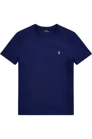 Ralph Lauren Koszulki, Mężczyzna, Niebieski, M, Koszulka z krótkim rękawem z bawełnianego dżerseju
