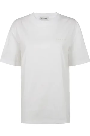 Lanvin Koszulki, Mężczyzna, Biały, M, Koszulka z logo w stylu Bouclette