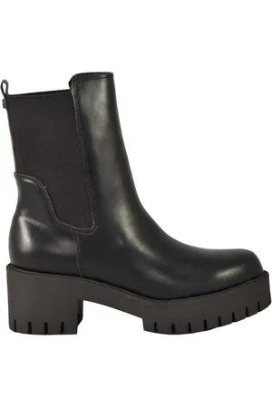 Guess Buty, Kobieta, Czarny, 37 EU, Skórzany botek z gumową podeszwą