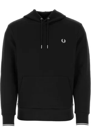 Fred Perry Bluzy, Mężczyzna, Czarny, M, Czarny Bawełniany Sweter
