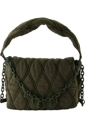 Diesel Torebki, Kobieta, Zielony, ONE SIZE, Nylon, Pikowany worek Charm-D z nylonu