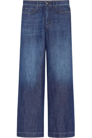 Max Mara Jeansy, Kobieta, Niebieski, XS, Denim, Dżinsy z lat 70. o szerokich nogawkach