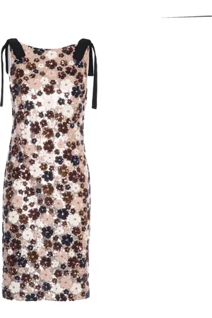 Nº21 Sukienki, Kobieta, Wielobarwność, L, Elegancka Sukienka Argento, Marrone, Nero