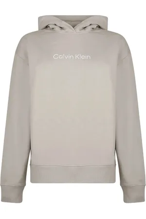 Calvin Klein Bluzy, Kobieta, Szary, XL, Bluza z kapturem z bawełnianej gąbki