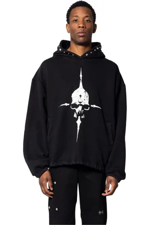 THUG CLUB Bluzy, Mężczyzna, Czarny, L, Czarna Bluza Peace Stud
