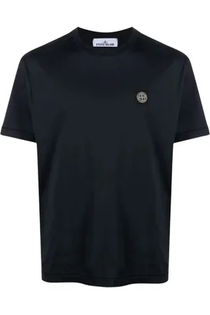 Stone Island Koszulki, Mężczyzna, Niebieski, L, Niebieskie T-shirty i Pola z Compass Patch