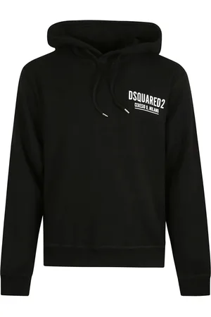Dsquared2 Bluzy, Mężczyzna, Czarny, M, Czarna Bluza z Kapturem z Logo