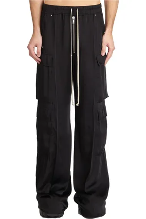 Rick Owens Spodnie, Mężczyzna, Czarny, M, Czarne spodnie cargo