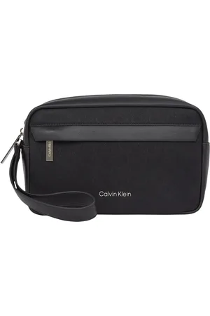 Calvin Klein Torebki, Mężczyzna, Czarny, ONE SIZE, Minimalistyczna, stylowa kosmetyczka