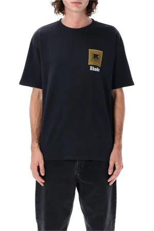 Rhude Koszulki, Mężczyzna, Czarny, M, Czarna Koszulka z Logo Chevron