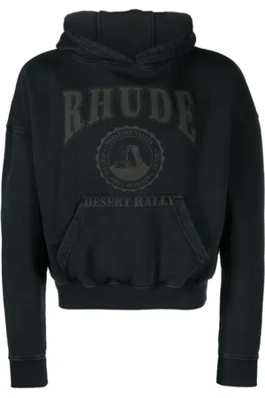 Rhude Bluzy, Mężczyzna, Czarny, L, Czarny Sweter z Nadrukiem Logo