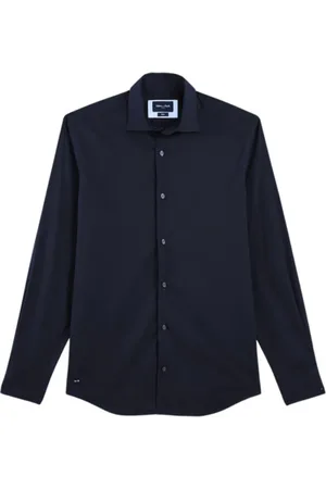 Eden Park Koszule, Mężczyzna, Niebieski, M, Koszula Slim Fit z Długim Rękawem