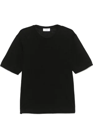 LARDINI Koszulki, Mężczyzna, Czarny, 2XL, Koszulka lniana Made in Italy