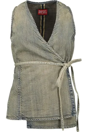 Diesel Kurtki, Kobieta, Szary, M, Niebiesko-Szary Jeansyowy Top