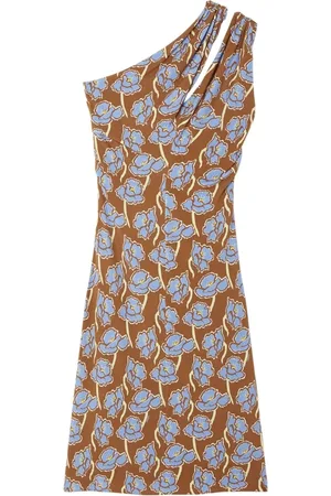 VERSACE Sukienki, Kobieta, Wielobarwność, S, Kwiatowa Sukienka Bez Rękawów z Otwartym Tyłem