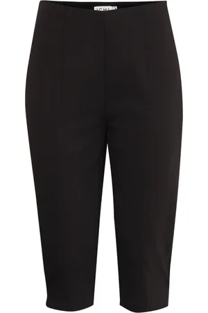 Ichi Spodnie, Kobieta, Czarny, XS, Capri Pants Slim-leg Czarne