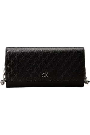 Calvin Klein Torebki, Kobieta, Czarny, ONE SIZE, Monogramowa Torba na Ramię - Logo Metalowe