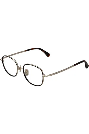 Max Mara Akcesoria, Kobieta, Żółty, ONE SIZE, Brązowe Okulary Optyczne Dla Kobiet Okrągłe Pełna oprawka