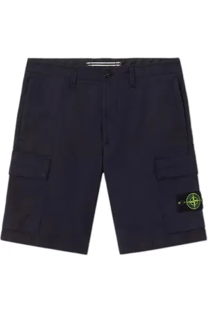 Stone Island Szorty, Mężczyzna, Niebieski, W34, Niebieskie Szorty z Wieloma Kieszeniami