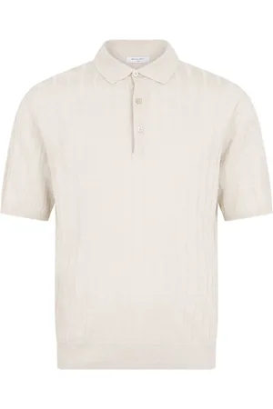 Boglioli Swetry, Mężczyzna, Beżowy, XL, Beżowy Sweter Polo z Lnu i Bawełny