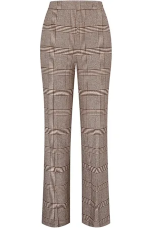 Twin-Set Spodnie, Kobieta, brązowy, L, Spodnie o rozkloszowanym kroju w stylu Księcia Walii