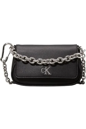 Calvin Klein Torebki, Kobieta, Czarny, ONE SIZE, Czarna torba na ramię z ekoskóry