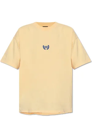 Balenciaga Koszulki, Kobieta, Żółty, S, Bawełna, T-shirt z efektem `vintage`
