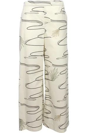 Max Mara Spodnie, Kobieta, Beżowy, L, Szerokie Spodnie Palazzo z Bawełny