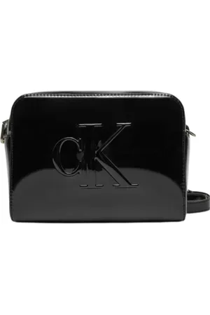 Calvin Klein Torebki, Kobieta, Czarny, ONE SIZE, Czarna torba na ramię z ekoskóry