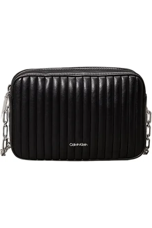 Calvin Klein Torebki, Kobieta, Czarny, ONE SIZE, Skóra, Koronkowa torba na ramię - Czarna