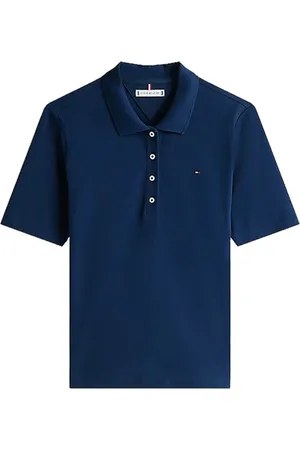 Tommy Hilfiger Koszulki, Kobieta, Niebieski, XS, Granatowy Polo Pique Dark Night