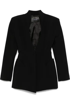 MUGLER Kurtki, Kobieta, Czarny, S, Czarne Kurtki z Poduszki na Ramionach