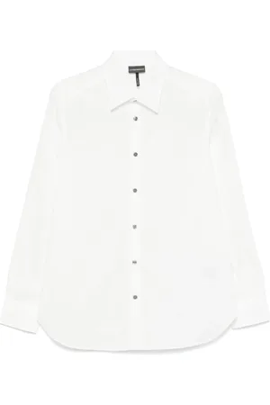 Emporio Armani Koszule, Mężczyzna, Biały, XL, Biała Koszula z Guzikami Klasyczny Styl